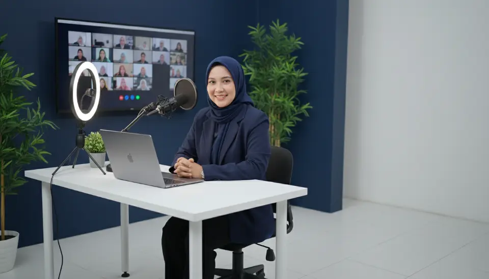 Narasumber membawakan webinar lingkungan secara daring